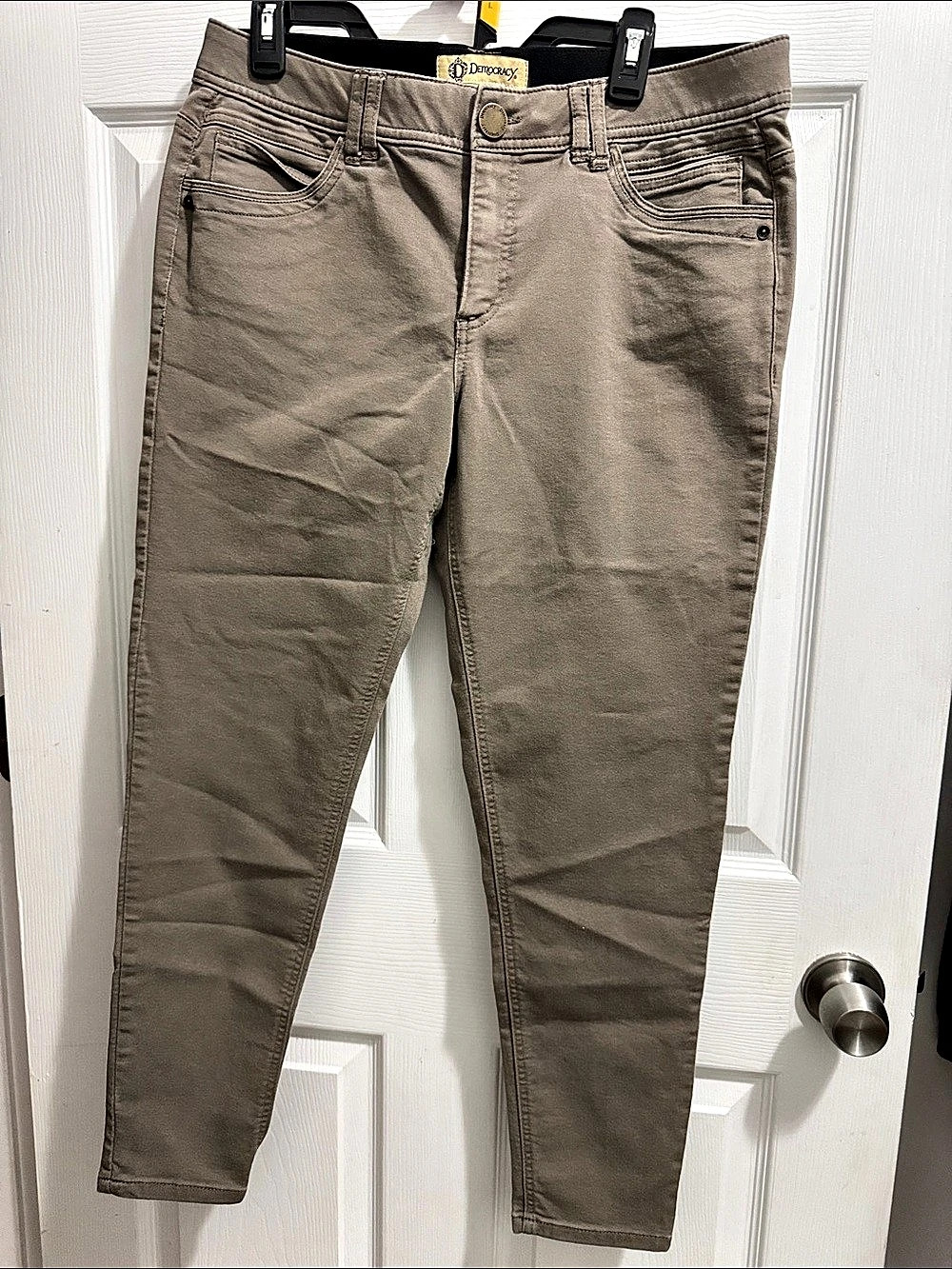 Democracy Ab "Solution" Skinny Pants Straight Leg Jeans Gray Waist 12